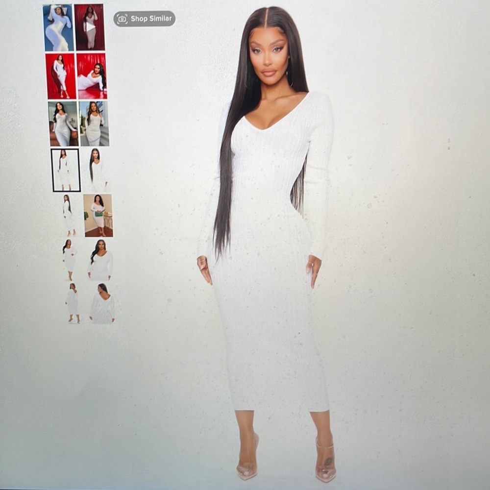White knit dress